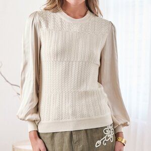 Joy Woven Combo Sweater - Current Air